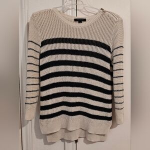 Black and Cream Striped Sweater